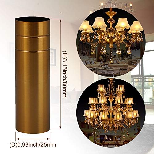 RDEXP Chandelier Candle Covers Set of 6 Gold Bronze