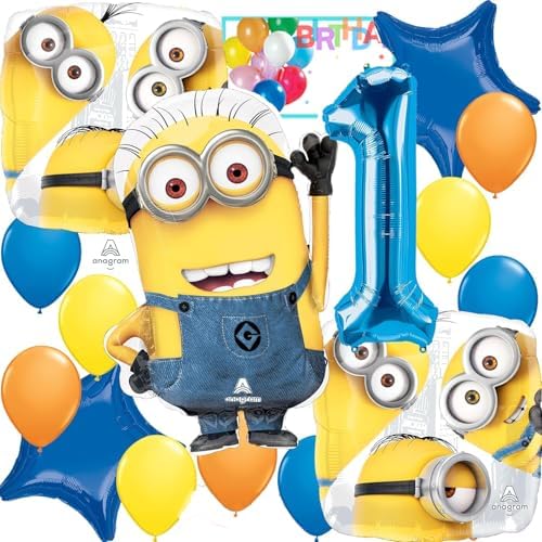 Anagram Minions Foil Balloon Bouquet for 1st Birthday