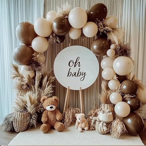 OTLGEUA Dark Brown Balloons 98PCS Double Stuffed Garland Kit