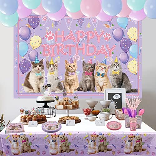 Cat Birthday Party Supplies Set for 20 Guests