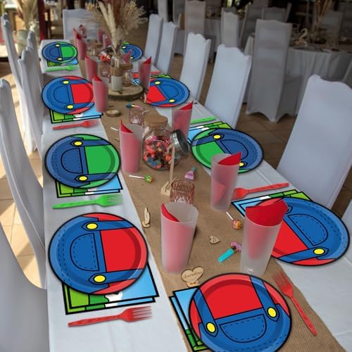 200pcs Super Brother Party Supplies Plates Napkins Forks