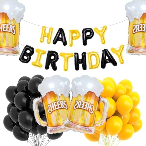 FBQ 45 Pcs Beer Themed Birthday Balloons Decorations