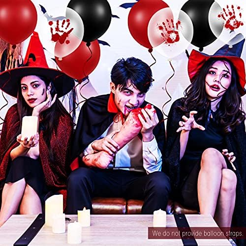 Zhanmai 60 Halloween Balloons Blood Handprint Set for Party Decorations