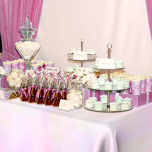 Bsofing Pastel Rainbow Tablecloth 2pcs 108x54in Waterproof Rectangle for Picnic Birthday Wedding Party Supplies