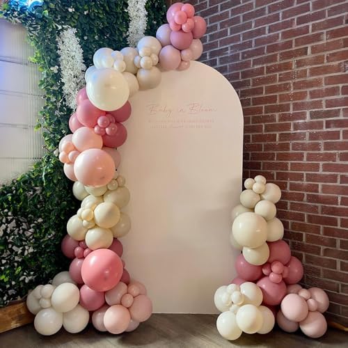 Dusty Pink 12 Inch Metallic Latex Balloons Set