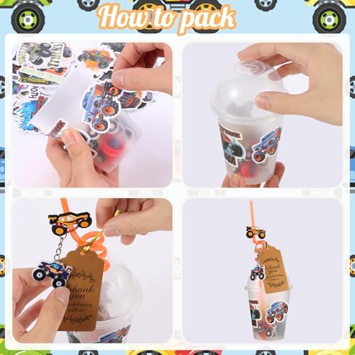 Kolewo4ever 244 Pieces Monster Truck Party Favors Set