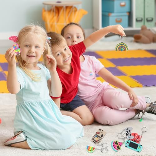 58Pcs Cartoon Keychains for Kids Party Favors