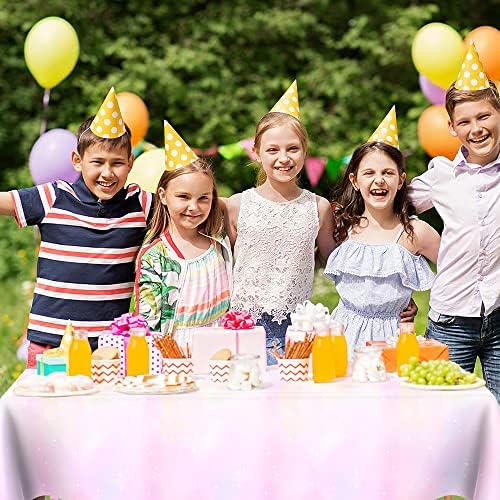 Bsofing Pastel Rainbow Tablecloth 2pcs 108x54in Waterproof Rectangle for Picnic Birthday Wedding Party Supplies