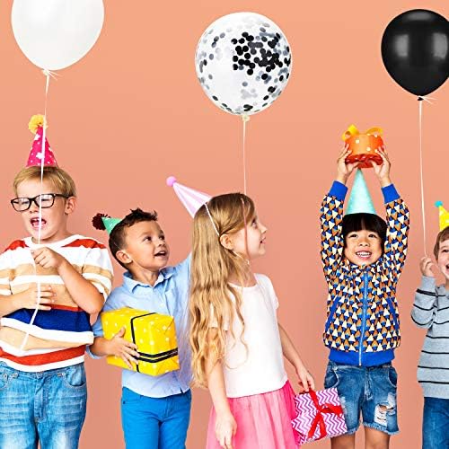 Hestya 100 Piece 12 Inch White Black Balloons Party Decoration Kit