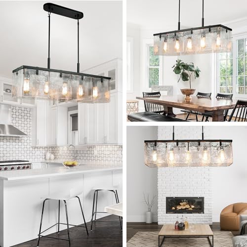 IKK Modern Textured Glass Chandelier for Dining Room