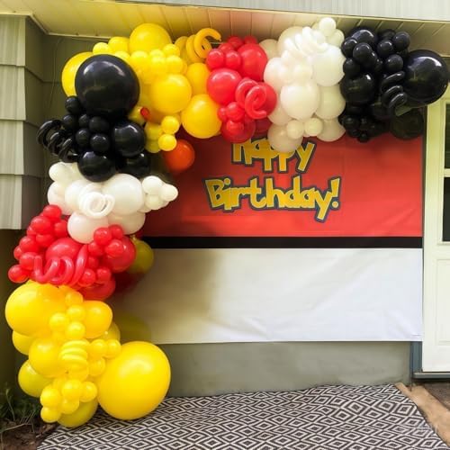 Red Black Yellow Balloon Garland Arch Kit