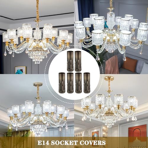 BQLZR Chandelier Socket Covers 3 Inch Tall Pack of 6