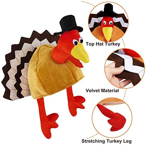 3 Pack Turkey Hats for Thanksgiving Celebration