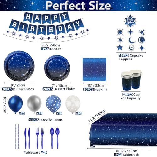 221 Piece Space Galaxy Party Set for 20