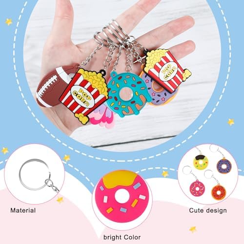 58Pcs Cartoon Keychains for Kids Party Favors