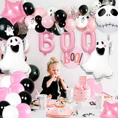 Pink BOO Balloons Halloween Party Decorations