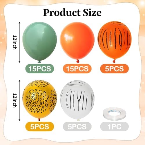 Jungle Safari Balloons Set 12 Inch Decorations