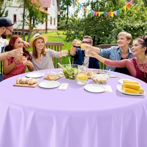 12Pcs 84 Inch Round Pastel Tablecloths Rainbow Mix Color