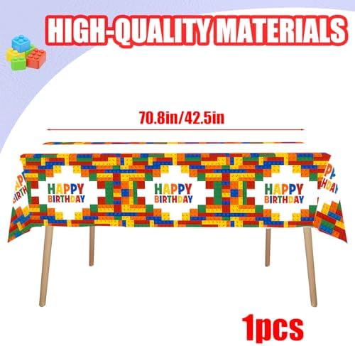 3 Pcs Block Themed Tablecloths for Parties and Weddings