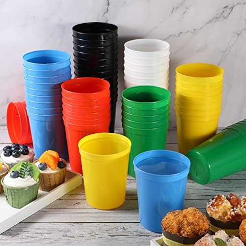 Gerrii 60 Pack 16oz Reusable Plastic Cups for Parties