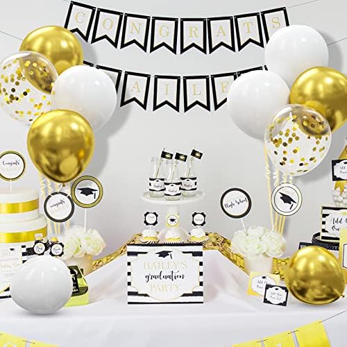 62pcs Gold White Balloons Kit - Party Decorations