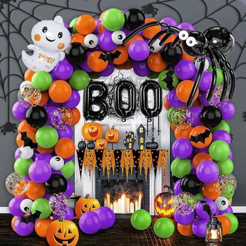 114 Pcs Halloween Balloons Garland Kit