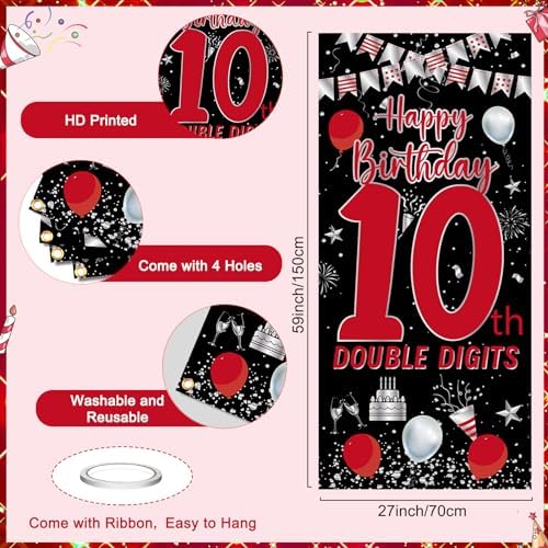 10th Birthday Decorations for Boys and Girls