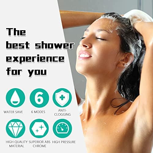 DOILIESE High Pressure 6 Setting Handheld Shower Head with Spa Spray - Matte Black