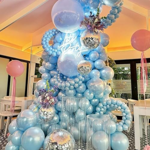OTLGEUA Pearl Blue Balloon Garland Set 98PCS
