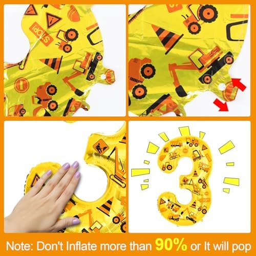 Construction Birthday Decorations 143 PCS Party Supplies