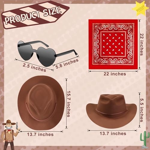 Newcotte 18 Pcs Western Cowboy Plastic Hat Set