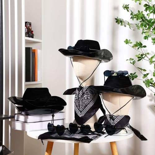 Newcotte 18 Pcs Western Cowboy Hat Set