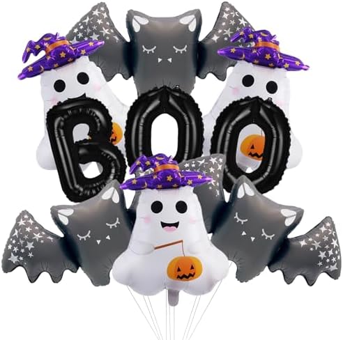 Halloween Balloon Kit 9 Pcs Ghost Bat BOO Decorations
