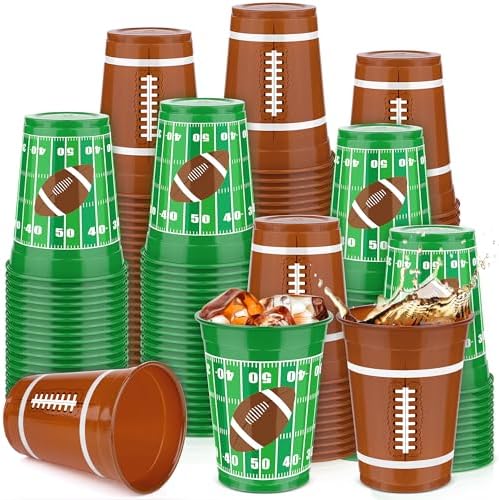 120 Pcs Football Plastic Cups 16 oz Bulk Party Supplies