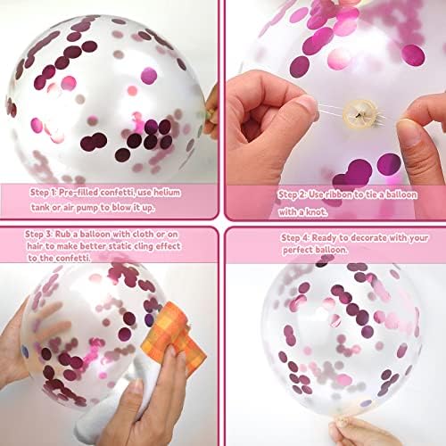 ECam Pink 40 Inch Number 1 Balloon Set for First Birthday