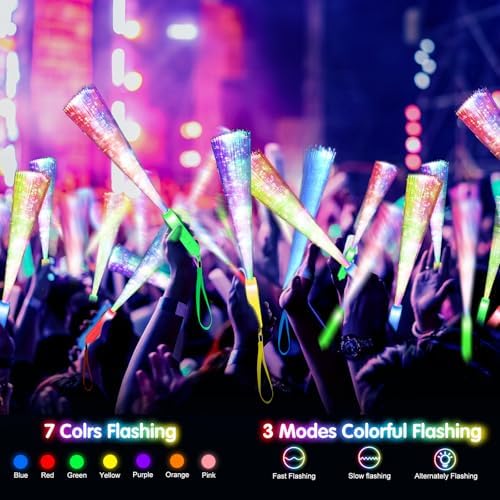 120PCS Glow Fiber Optic Sticks LED Light Wands