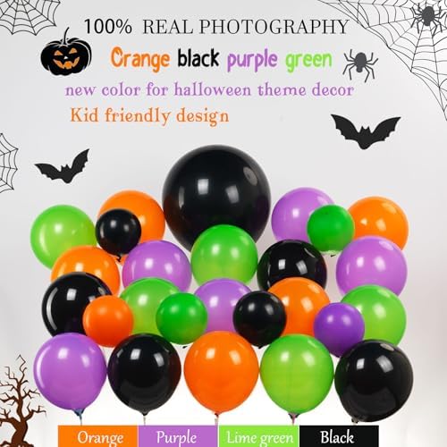 Halloween Balloon Garland with Cute Bat and Pumpkin Decor