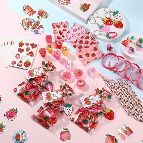 171 Pcs Strawberry Party Favors Set for Birthday Shower