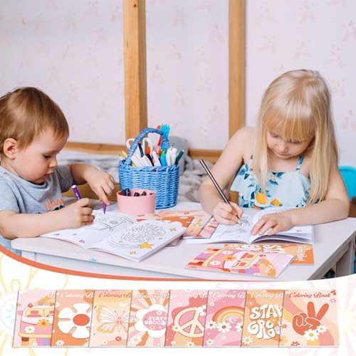 Honoson 24 Pcs Boho Hippie Coloring Book Set