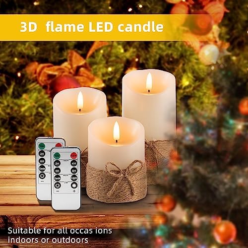 Flameless Candles Set with Remote Control and Timer 4 5 6 Pack of 3