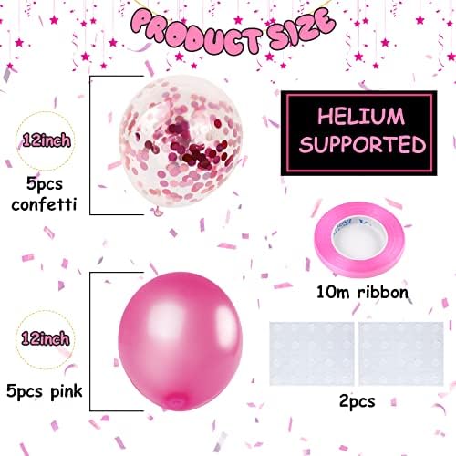 ECam Pink 40 Inch Number 1 Balloon Set for First Birthday