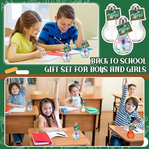 24 Piece Back to School Light Bulb Jar Set with Cards and String