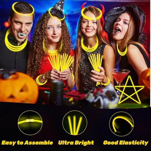 75 Glow Sticks Party Pack with Connectors Yellow