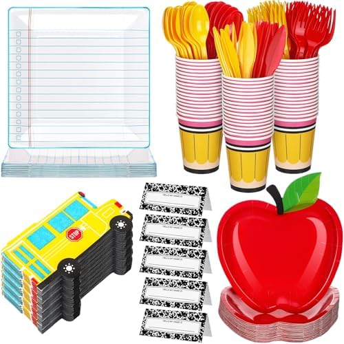 Honeydak 288 Pcs Back to School Plates Set for 36 Guests