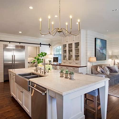 Generies 6 Light Antique Spray Gold Farmhouse Chandelier