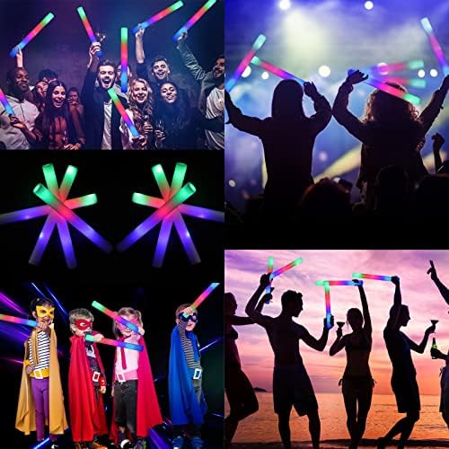 210 PCS LED Foam Glow Sticks with 3 Modes