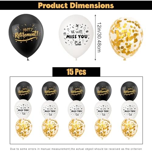 17Pcs Happy Retirement Balloons 12 Inch Party Decorations