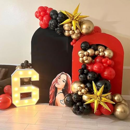 Red Black Gold Balloon Arch Kit for Parties