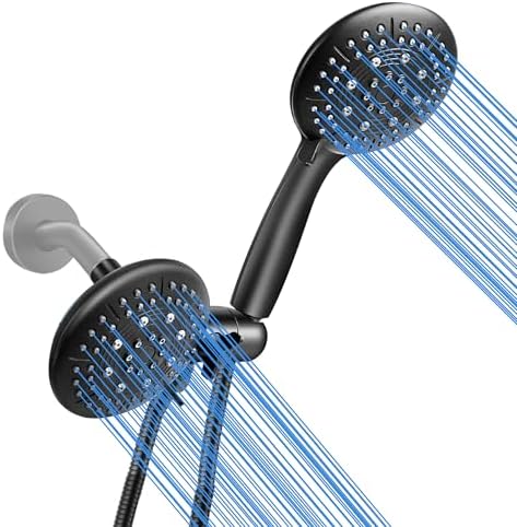 48-Setting High Pressure 3-Way Shower Combo with Matte Black Finish