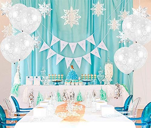 100PCS Christmas Snowflake Balloons for Party Decorations